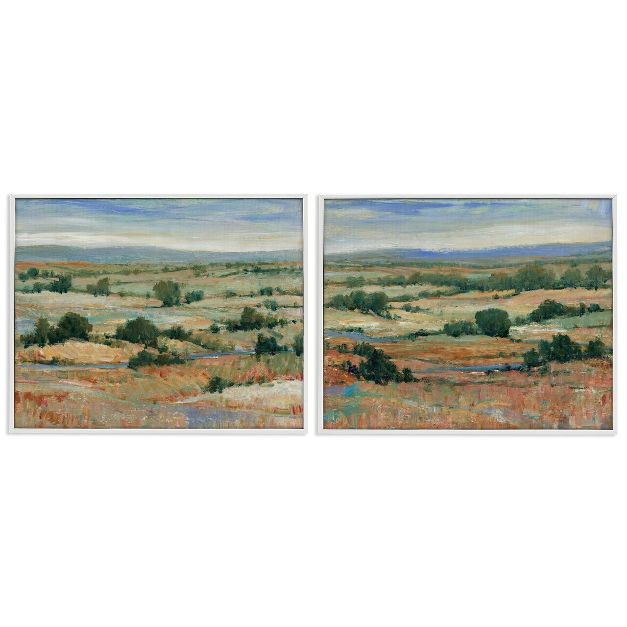 Stupell Industries Abstract Farm Field Landscape 2 pc Framed Giclee Wall Art Set Design by Tim Otoole